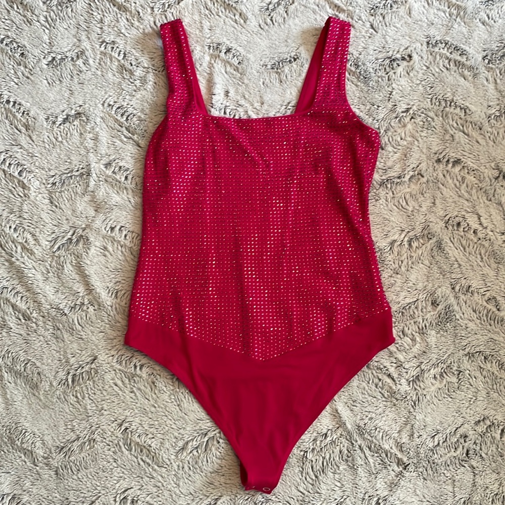 Good American Crystal Modern Tank Bodysuit